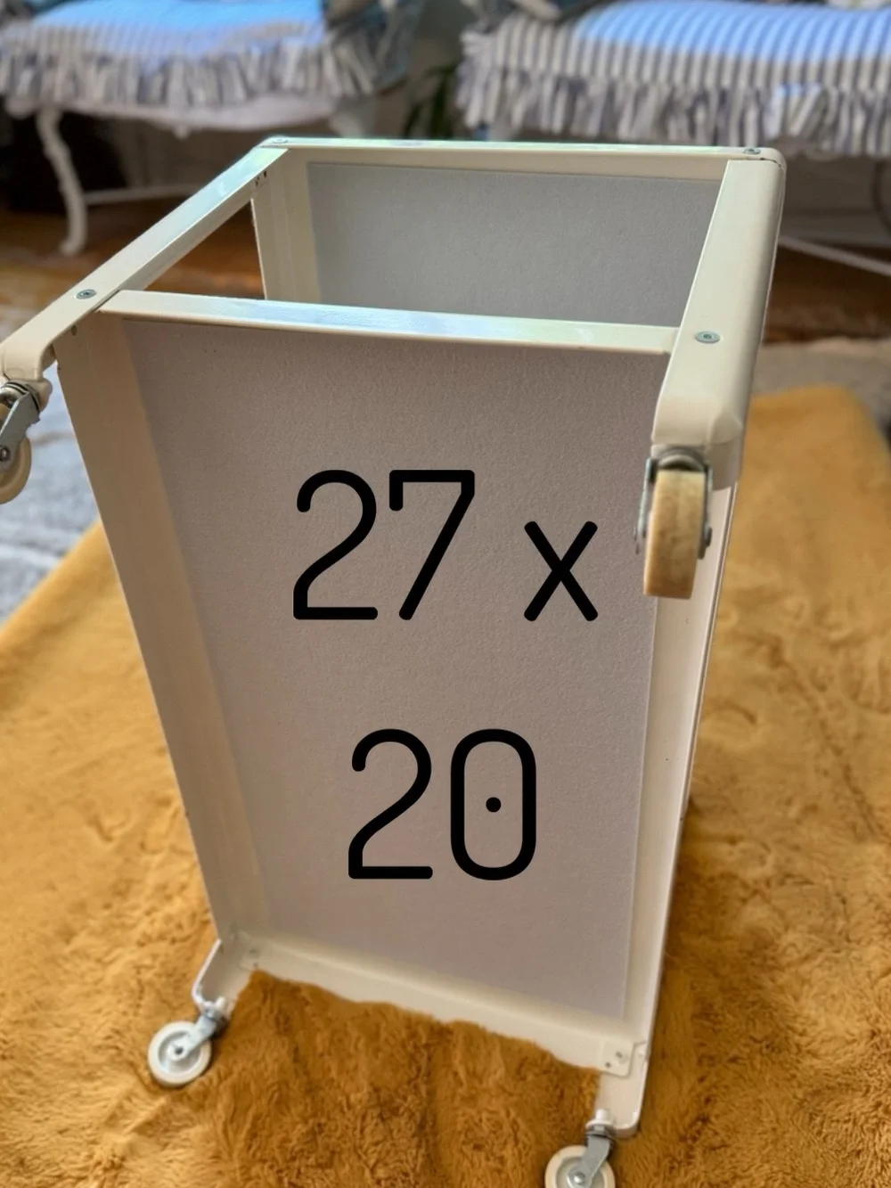 White Rolling Utility Cart Frame with Swivel Wheels IKEA brand